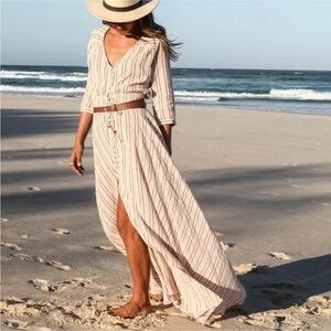Spell Island Boho Striped Maxi Dress, XS, EUC